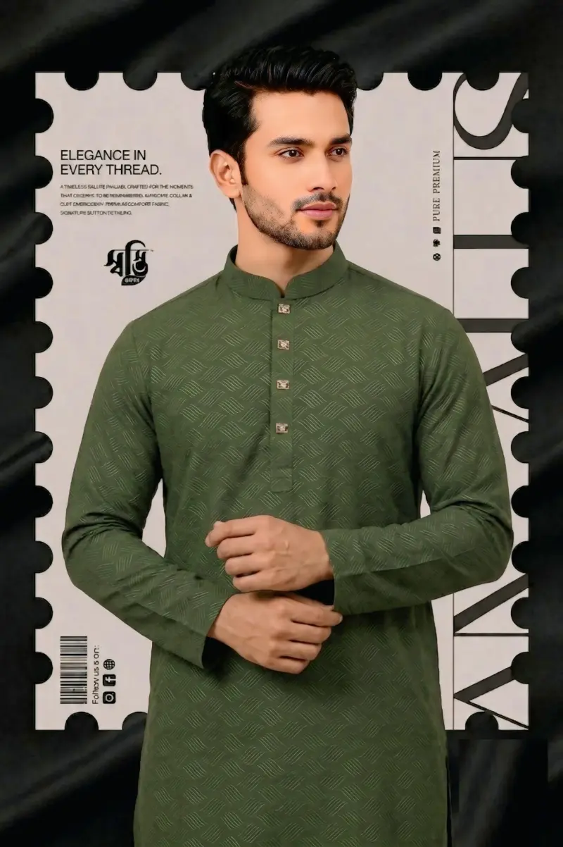 Premium China Jafran Fabric COD –( Olive )
