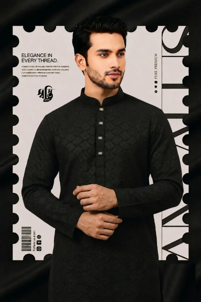 Premium China Jafran Fabric COD –( Black )